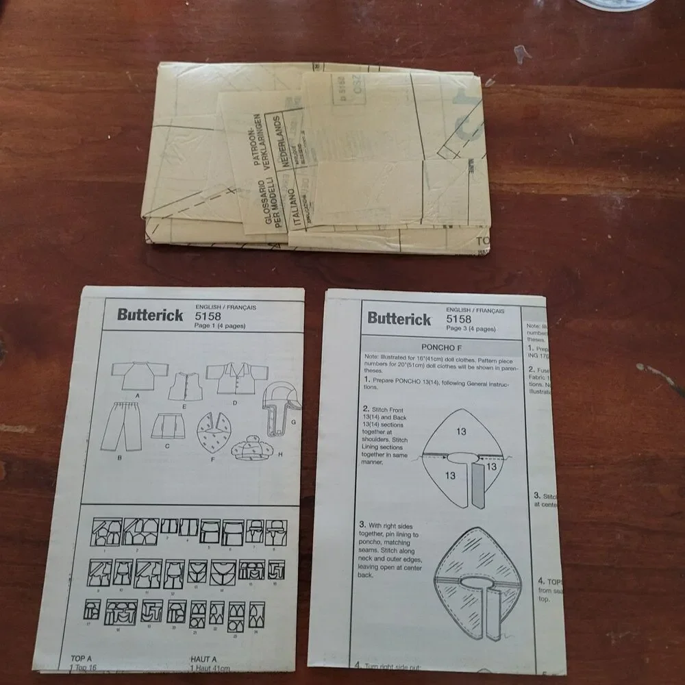 5158 Vintage Cabbage Patch Sewing Pattern Clothes Butterick